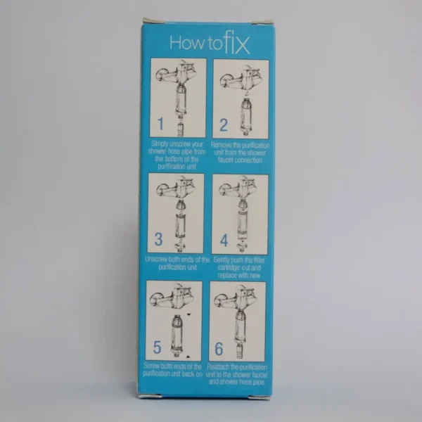 Filter Cartridge HBA-3 Replacement Cartridge side 2 of Box for Shower Head Filter HBA