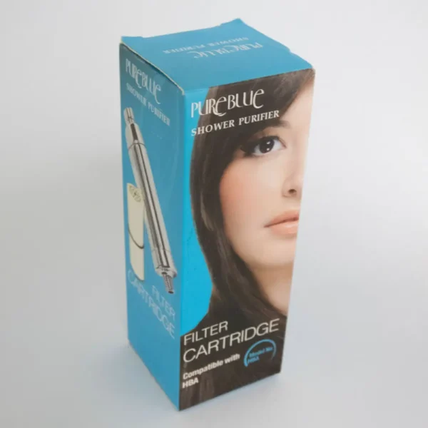 Filter Cartridge HBA-5 Replacement Cartridge diagonal view of Box for Shower Head Filter HBA