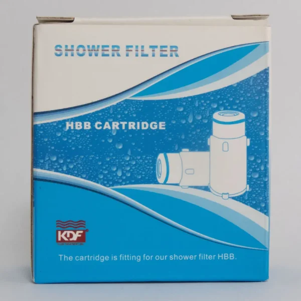 Replacement Cartridge for Shower Head Filter HBB Replacement Cartridge Front of Box for Shower Head Filter HBB