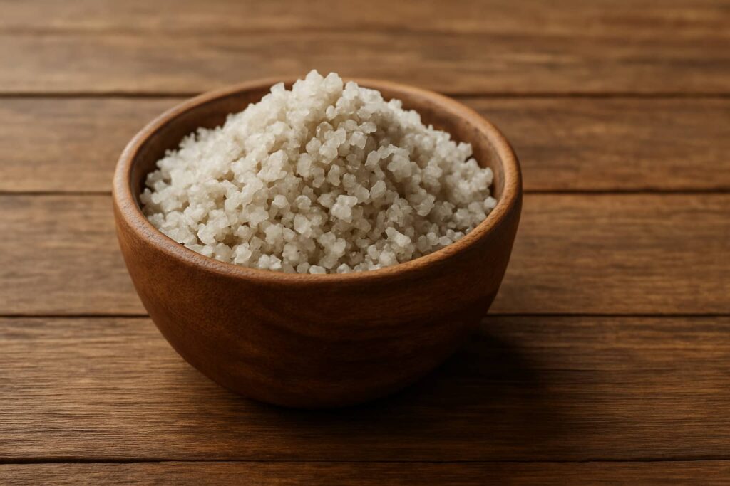 Celtic Salt in a wooden bowl