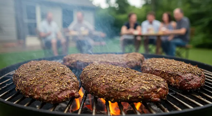 dry rub used on steak in a BBQ setting